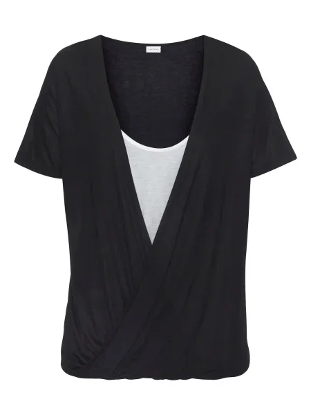 LASCANA Tricou negru alb