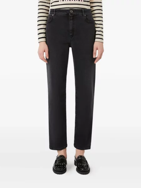 Дънки straight leg Max Mara черно