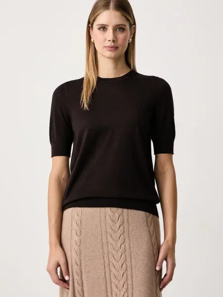 BOSS tricou tricotat pentru femei din lână Farbella negru