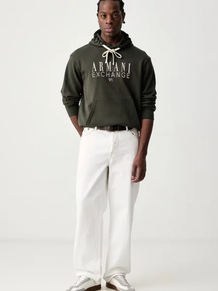 Armani Exchange hanorac cu glugă pentru bărbați din verde