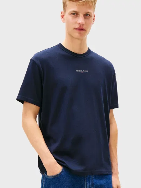Футболка Tommy Jeans з автографом синя