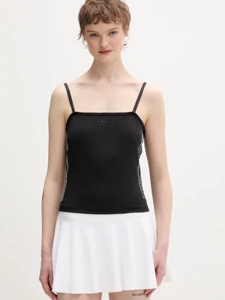 Top sportowy Adidas Originals z perełkami czarny