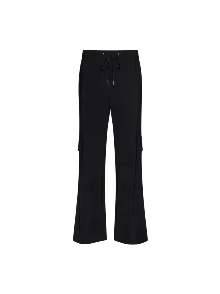 Lniane spodnie cargo Elena Miro' czarne