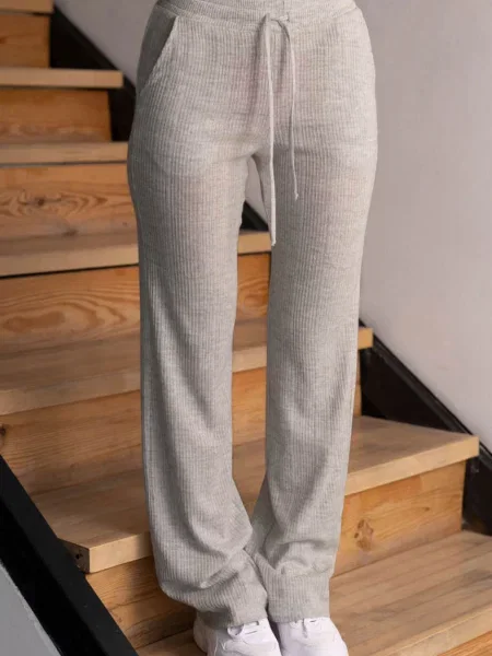 Брюки с высокой посадкой сірі