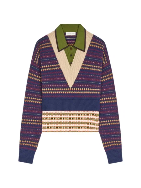 Pulover Dries Van Noten de lână albastru