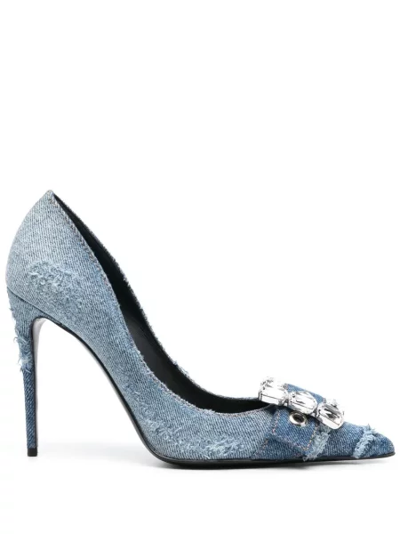 Pantofi cu toc Dolce & Gabbana de cristal albastru