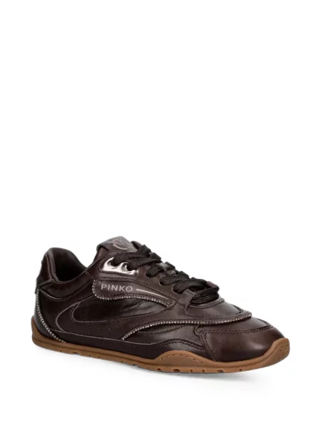 Sneakerși Pinko din piele maro
