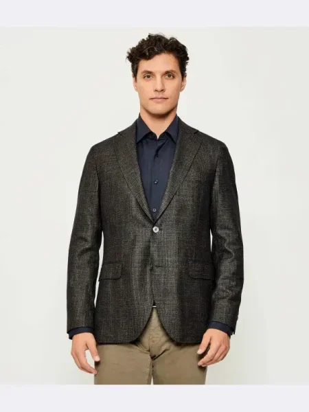 Oscar Jacobson Gyapjú zakó Fogerty | selyem és kasmír hozzáadásával