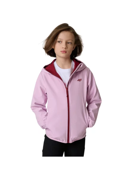 Kurtka softshell dla dziewczynki 4F NeoDry fioletowa