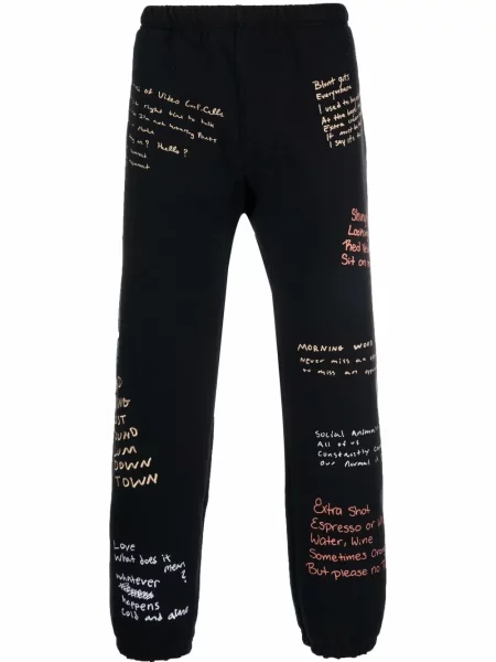 Kalhoty Pleasures s potiskem černé