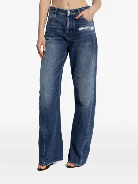 Pantaloni Dsquared2 zdrențuiți albastru