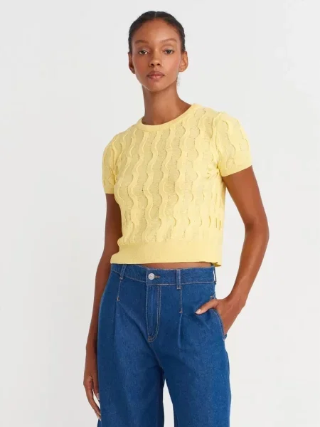 Dilvin Bluza Blusen limonino-rumena rumena