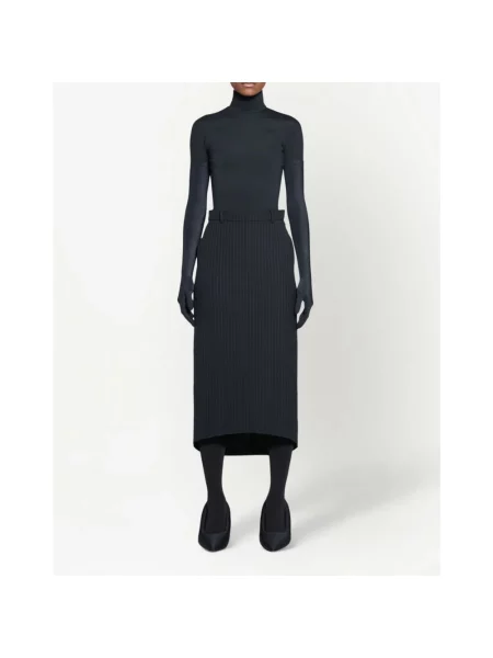 Lniana spódnica Balenciaga czarna