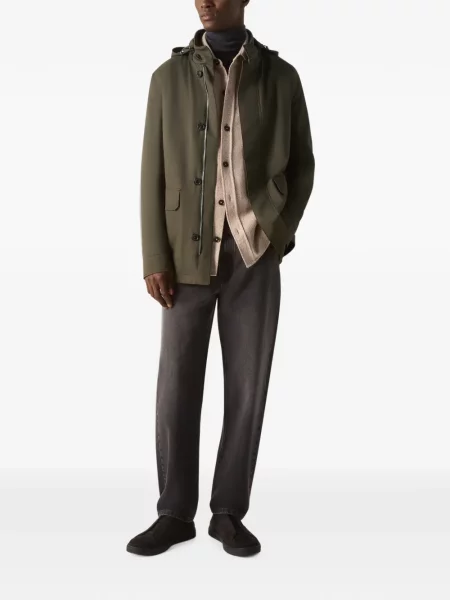 Palton Zegna din microfibră verde