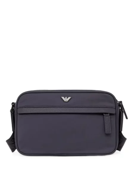 Geantă crossbody Emporio Armani cu autograf gri