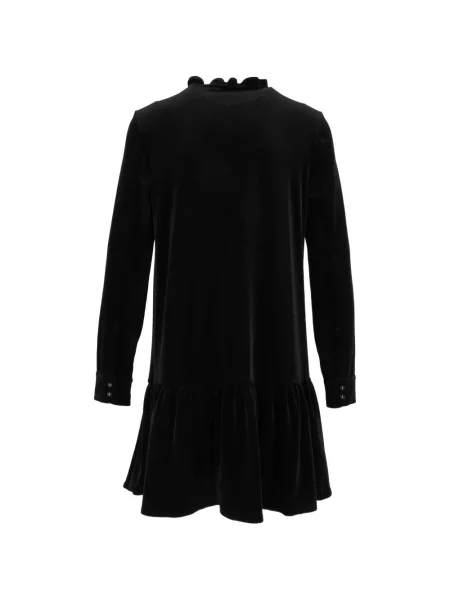 Rochie mini Emporio Armani de catifea cu volane negru