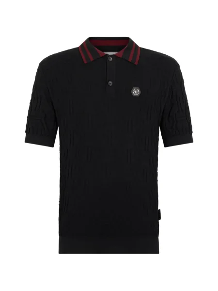 Πλεκτό polo Philipp Plein μαύρο