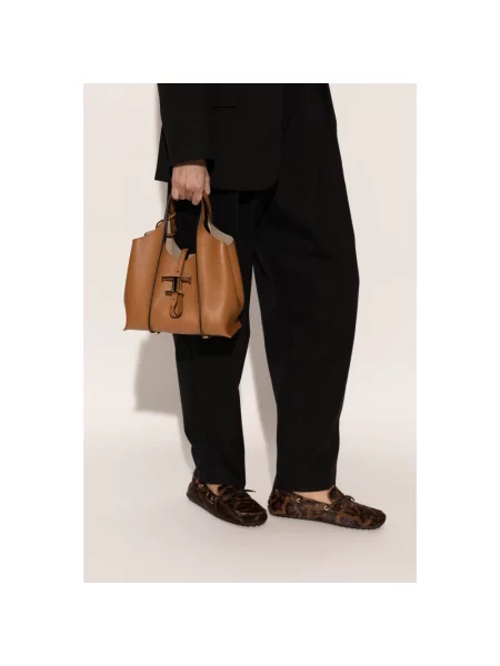 Shopperka Tod's skórzana brązowa