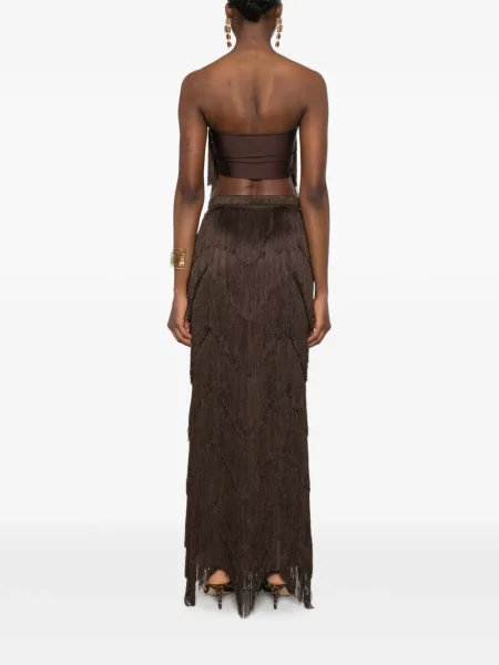 Podkoszulka Bless z frędzli brązowa