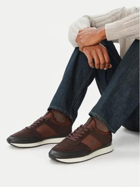 Calvin Klein Laisvalaikio batai Retro Runner Sock Laceup Mix ruda