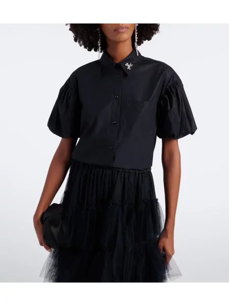 Cămașă Simone Rocha din poplin negru