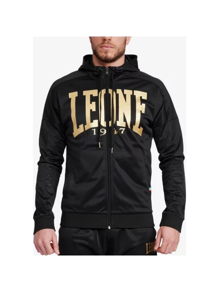 Czarno-złota bluza z kapturem Leone DNA XXL czarna