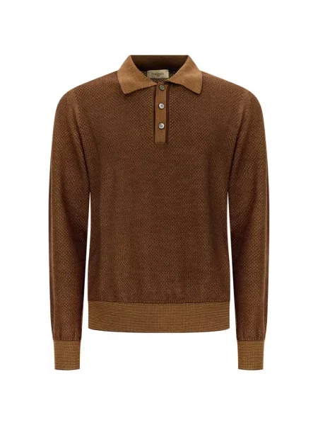 Tricou polo Piacenza Cashmere din cașmir maro
