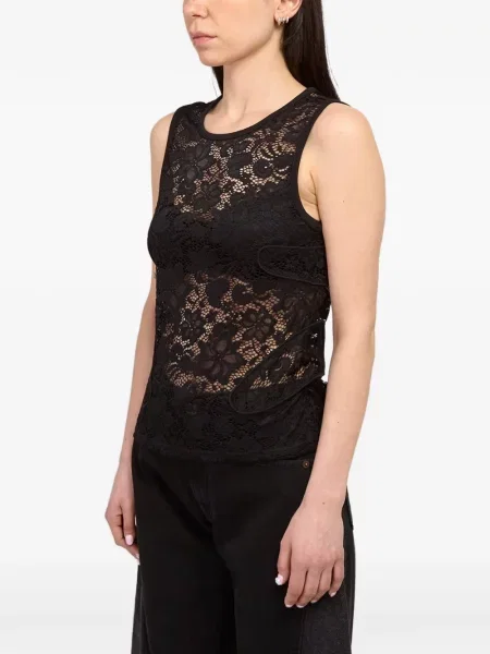 Top Eckhaus Latta din dantelă negru