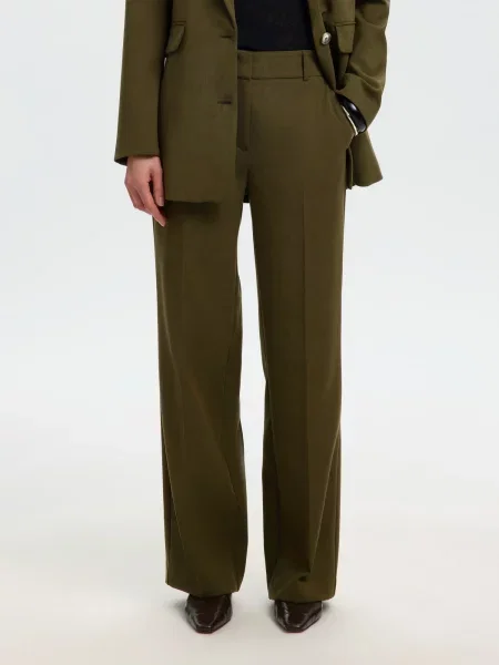 SELECTED Pantaloni cu dungă SLFRita oliv