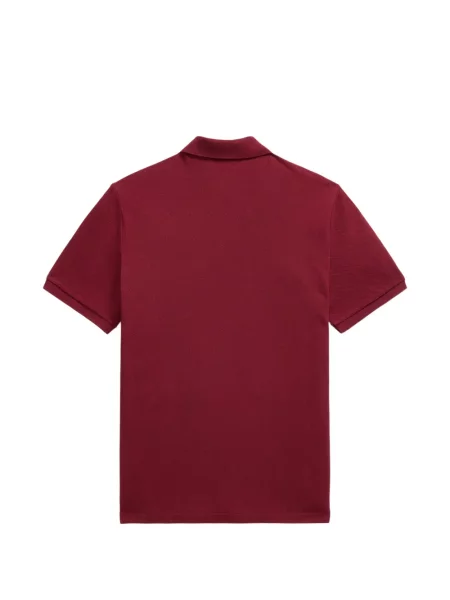 Tricou polo Polo Ralph Lauren cu glugă cu blană cu broderie roșu