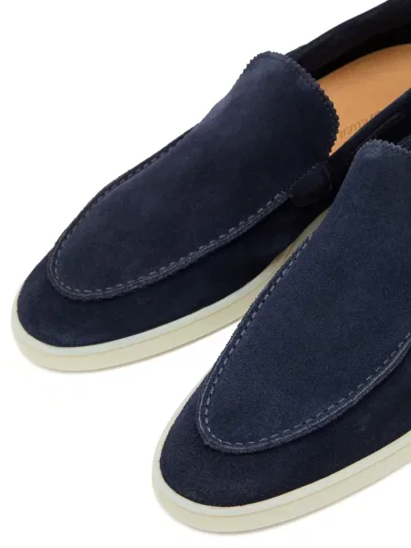 Pantofi loafer Aurélien din piele de căprioară fără toc albastru