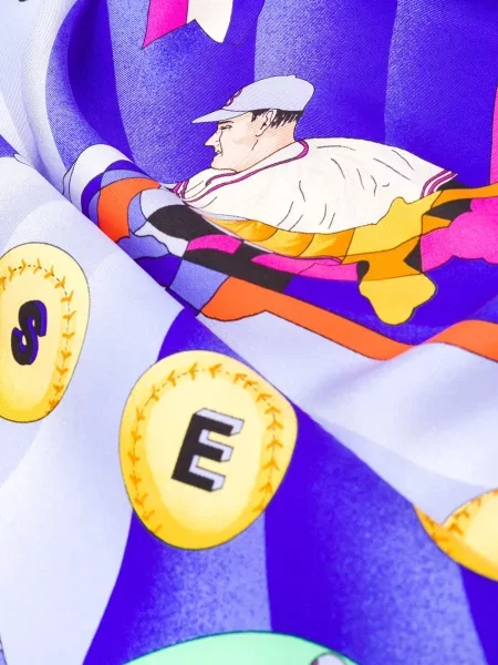 Hedvábný šál Versace Pre-owned s potiskem modrý