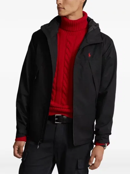 Fleece polo Polo Ralph Lauren με κέντημα με λαιμόκοψη v κόκκινο