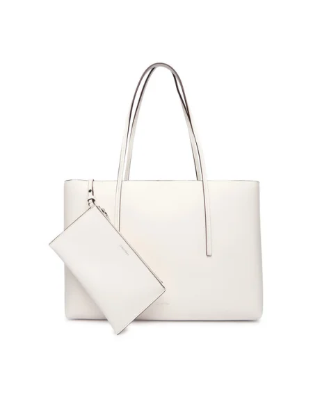 Calvin Klein Geantă Foil Logo Tote W/Pouch alb