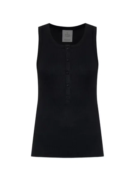 Top Munthe cu guler henley negru