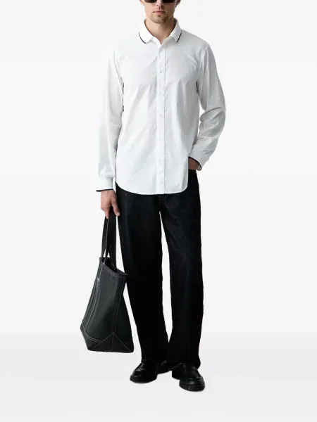 Cămașă Armani Exchange cu broderie alb