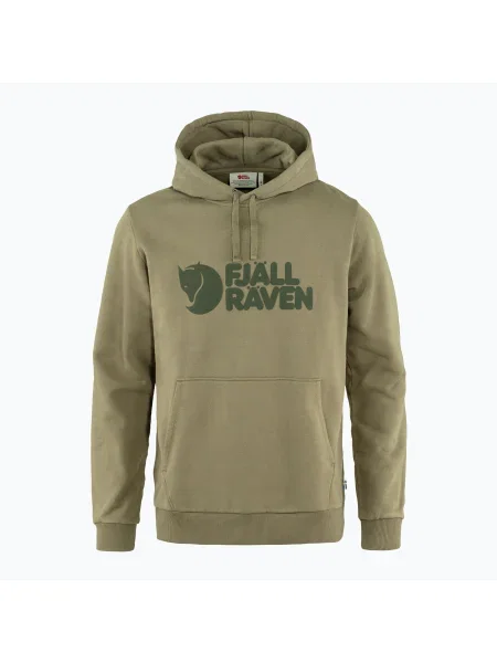 Мъжки суитшърт за трекинг Fjällräven Logo Hoodie green зелено