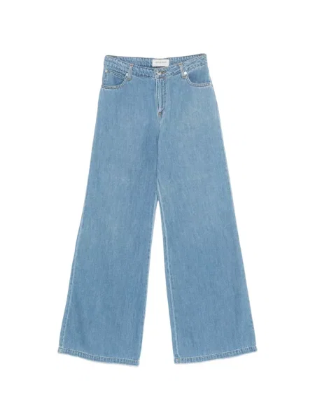 Széles szárú farmer Ermanno Firenze 5 zsebbel kék