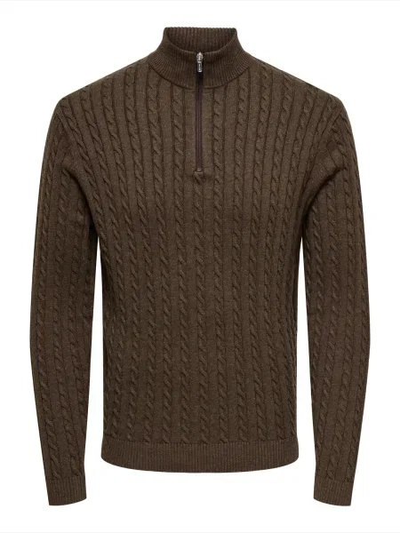 Only & Sons Pulover ONSLoui ciocolatiu