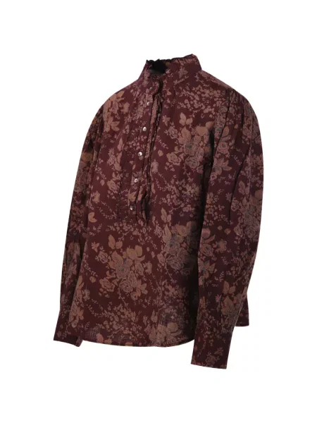 Bluză Antik Batik cu model floral cu imagine maro
