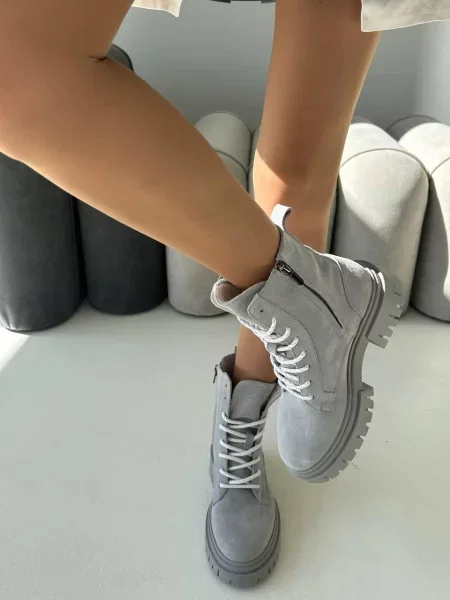 Замшевые ботинки 105.store серые