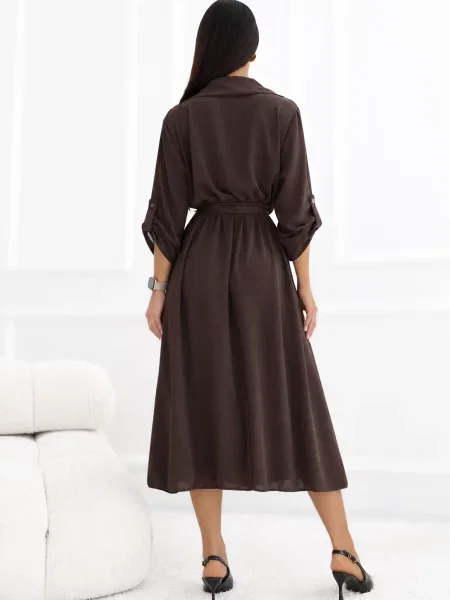 Haljina košulja Italy Moda smeđa