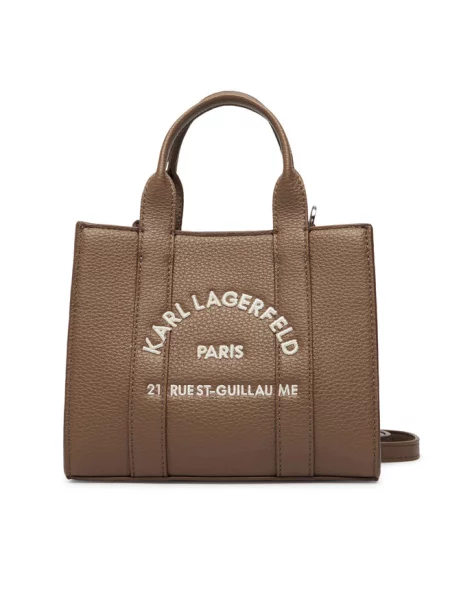 Karl Lagerfeld torebka tote z imitacji skóry K/RSG MN brązowa