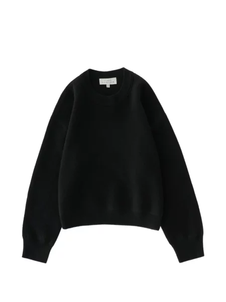 Pulover Studio Nicholson cu decolteu rotund negru