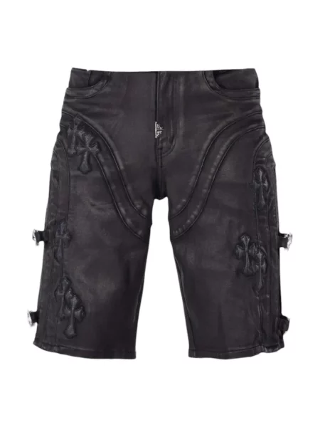 Pantaloni scurți Guapi cu aplicații negru