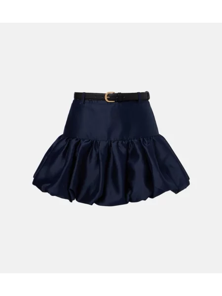 Tafta spódnica Self-portrait niebieska