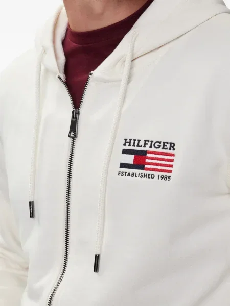 Hanorac cu glugă Tommy Hilfiger cu broderie alb