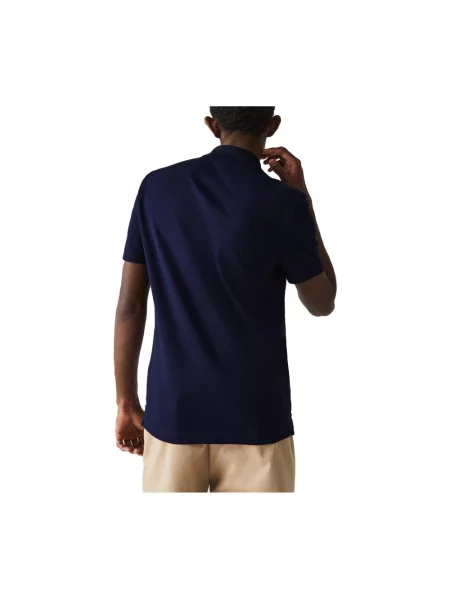 Koszulka polo o kroju slim fit z czystej bawełny Lacoste niebieska