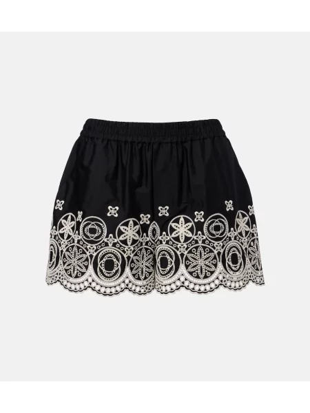 Pantaloni scurți La Doublej cu broderie negru