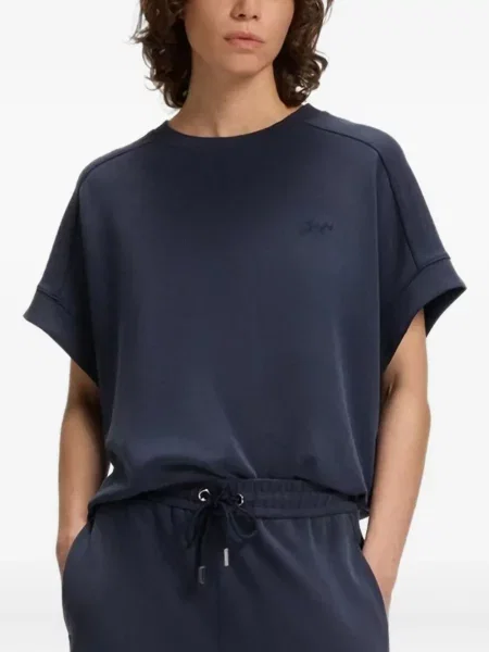 Tricou Boss cu broderie albastru